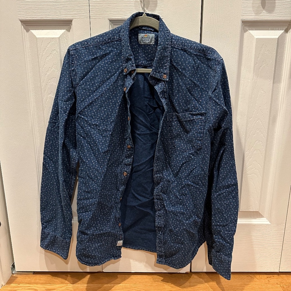 Marine Layer Chestnut Button Down w/ Paisley Print